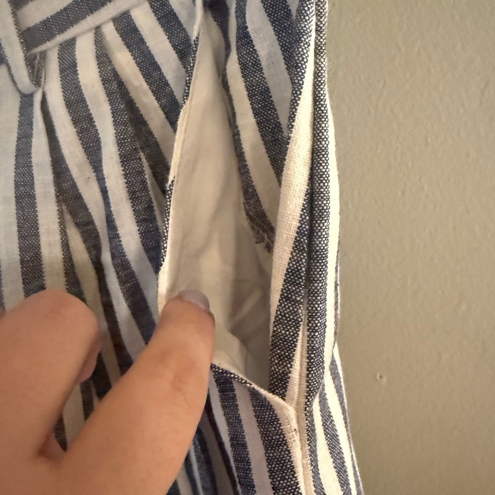 Aqua Striped Wide Leg Pants in Blue and White - Picture 3 of 10